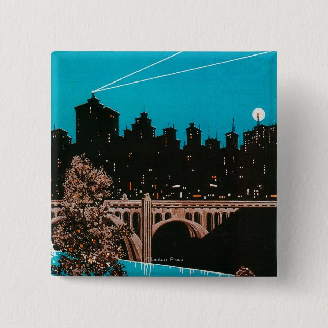 Spokane Advertising Poster #1Spokane, WA 15 Cm Square Badge (Front)