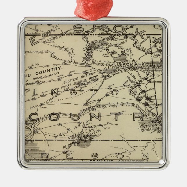 Spokane Country Metal Ornament (Front)