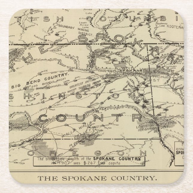 Spokane Country Square Paper Coaster (Front)