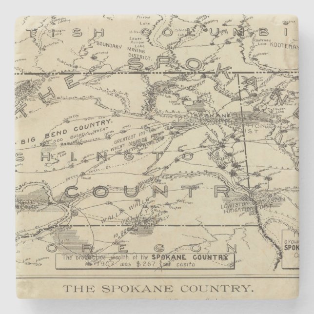 Spokane Country Stone Coaster (Front)