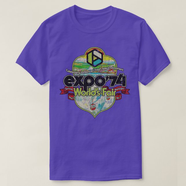 Spokane Expo 74 Worlds Fair Crest 1974  T-Shirt (Design Front)