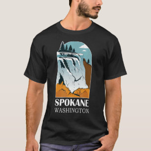Spokane Falls Washington Waterfall River T-Shirt
