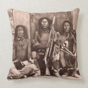 Spokane Indians, 1861 (b/w photo) Cushion