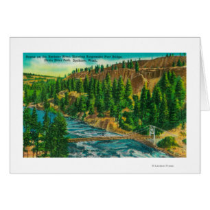 Spokane River and Suspension Foot Bridge