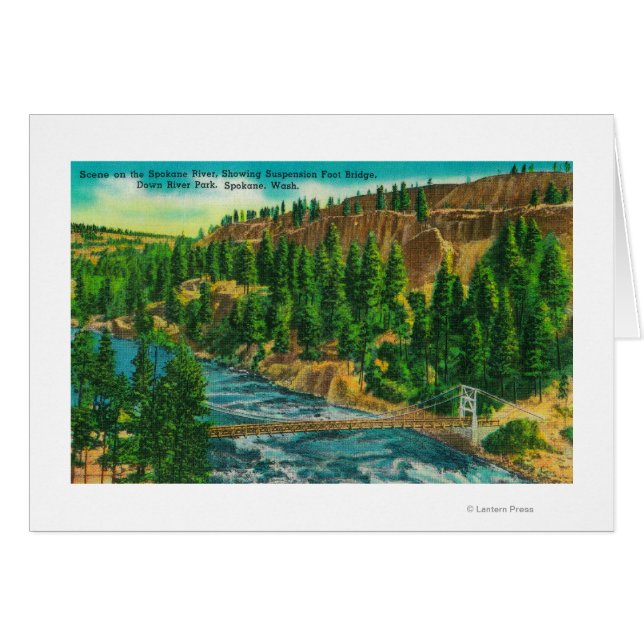 Spokane River and Suspension Foot Bridge (Front Horizontal)