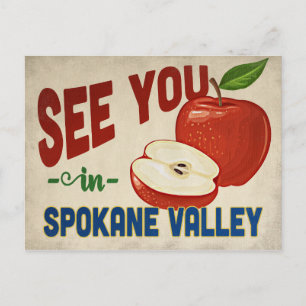 Spokane Valley Washington Apple - Vintage Postcard
