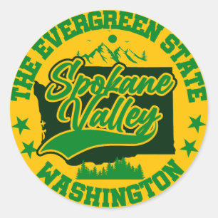 Spokane Valley,Washington Classic Round Sticker