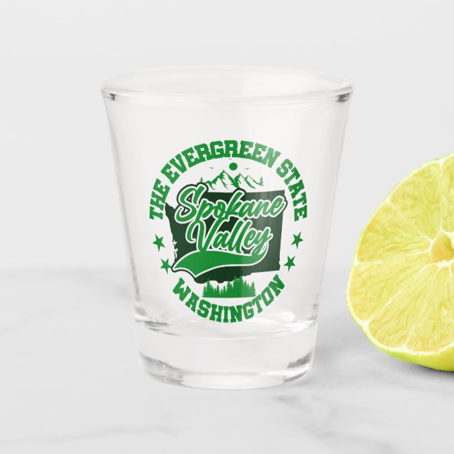 Spokane Valley,Washington Shot Glass (Front)