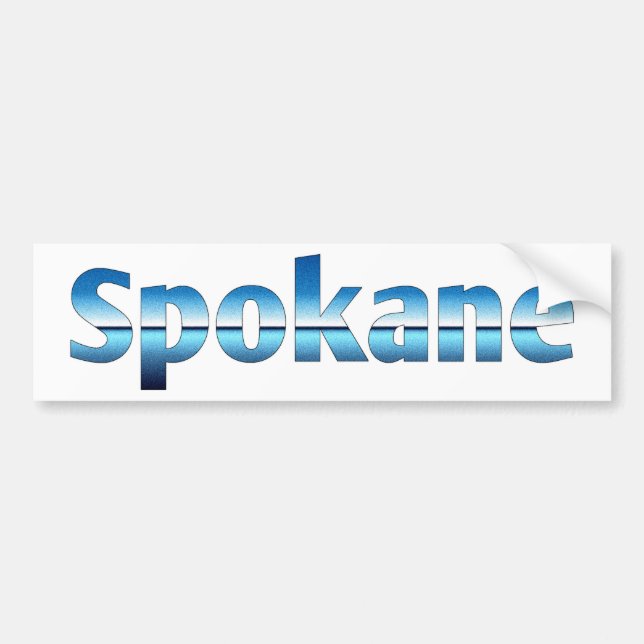 Spokane WA Blue Bumper Sticker (Front)