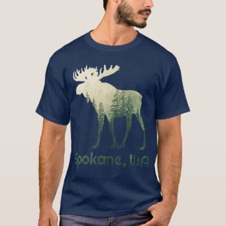Spokane WA Moose Forest Tree Hunter Wildlife T-Shirt