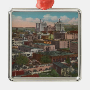 Spokane, WA - Skyline View of Downtown Metal Tree Decoration