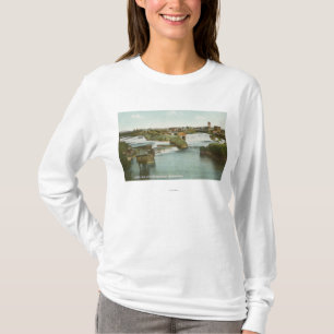 Spokane, WA - View of Middle Falls & River T-Shirt