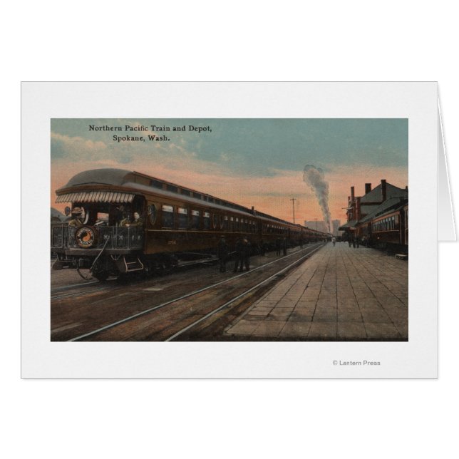 Spokane, WA - View of N. Pacific Train & Depot (Front Horizontal)