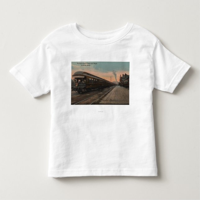 Spokane, WA - View of N. Pacific Train & Depot Toddler T-Shirt (Front)