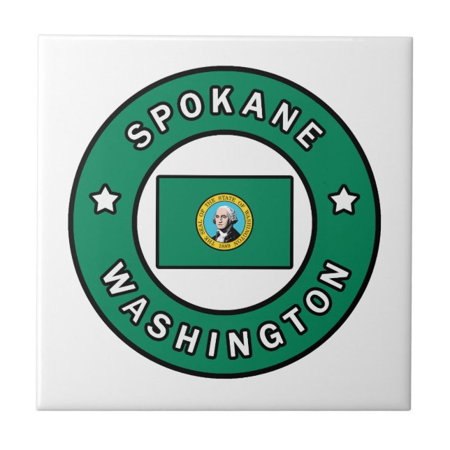 Spokane Washington Ceramic Tile (Front)