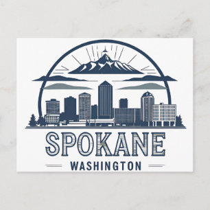 Spokane Washington DC Skyline Postcard