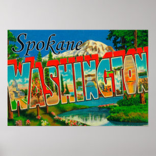 Spokane, Washington - Large Letter Scenes 3 Poster