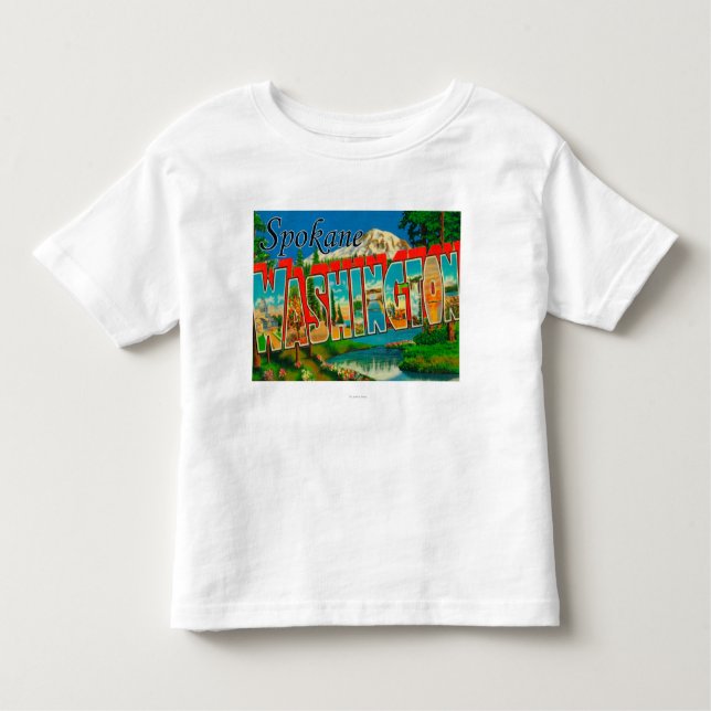 Spokane, Washington - Large Letter Scenes Toddler T-Shirt (Front)