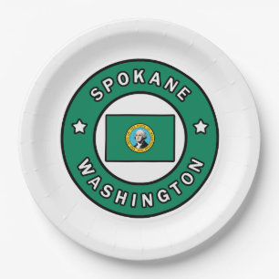 Spokane Washington Paper Plate