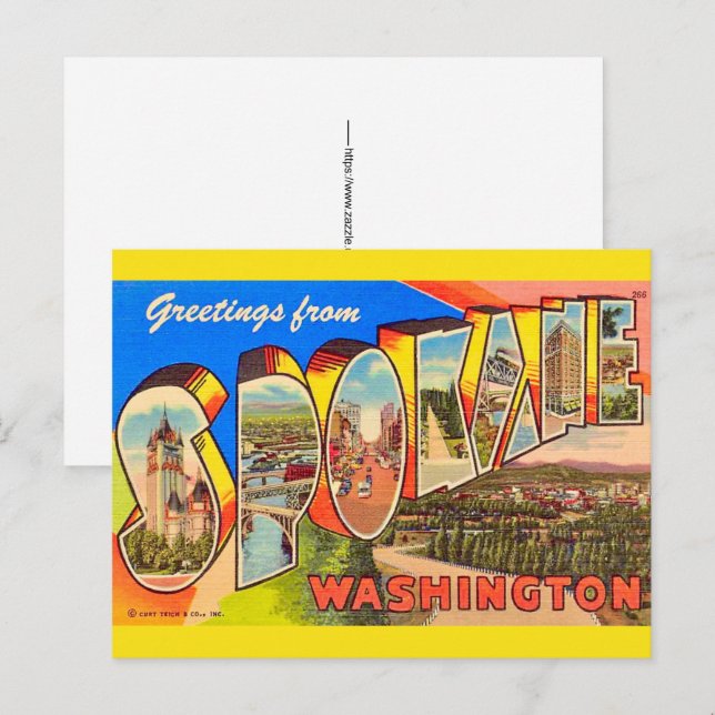 Spokane Washington  Postcard (Front/Back)