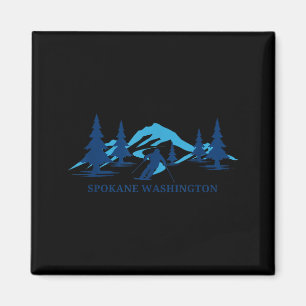 Spokane washington ski resort skiing skier magnet