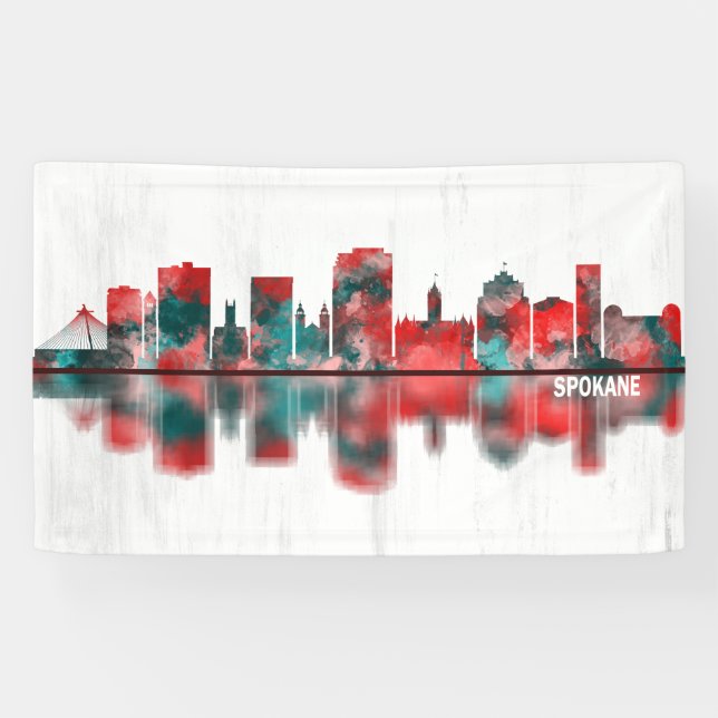 Spokane Washington Skyline Banner (Horizontal)