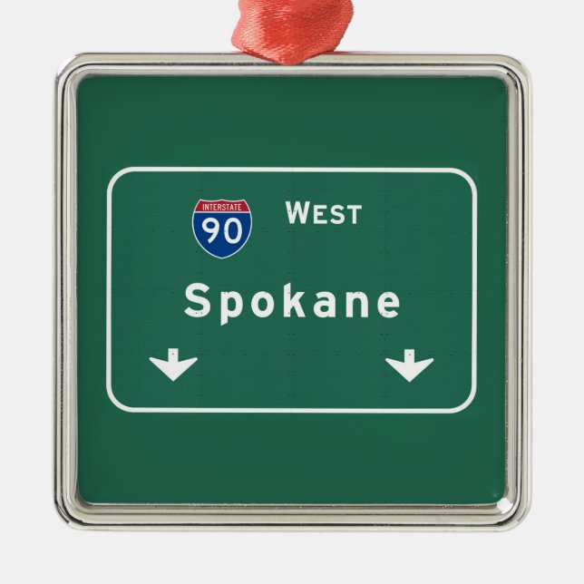 Spokane Washington wa Interstate Highway Freeway : Metal Tree Decoration (Front)