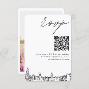 Spokane Wedding Modern RSVP QR Code Enclosure Card