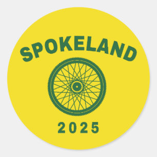 Spokeland Oakland Cycling Californian Cyclist Classic Round Sticker