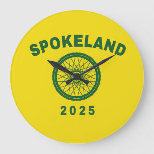 Spokeland Oakland Cycling Californian Cyclist Large Clock