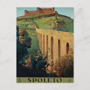 Spoleto Umbria Italy Vintage Travel Poster Art Postcard
