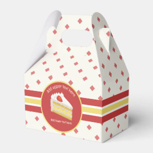 Sponge Cake - Frosted Tres Leches cream and red Fa Favour Box