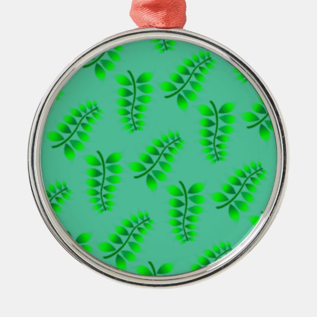 Sponged Foliage Pattern Metal Ornament (Front)