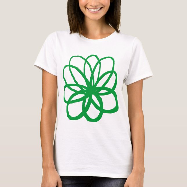Spontaneous Flower - Grass Green T-Shirt (Front)