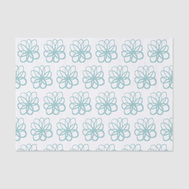 Spontaneous Flower - Light Blue Green Tissue Paper (Front)