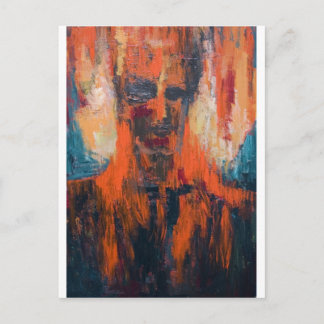 Spontaneous Human Combustion (abstract  portrait) Postcard