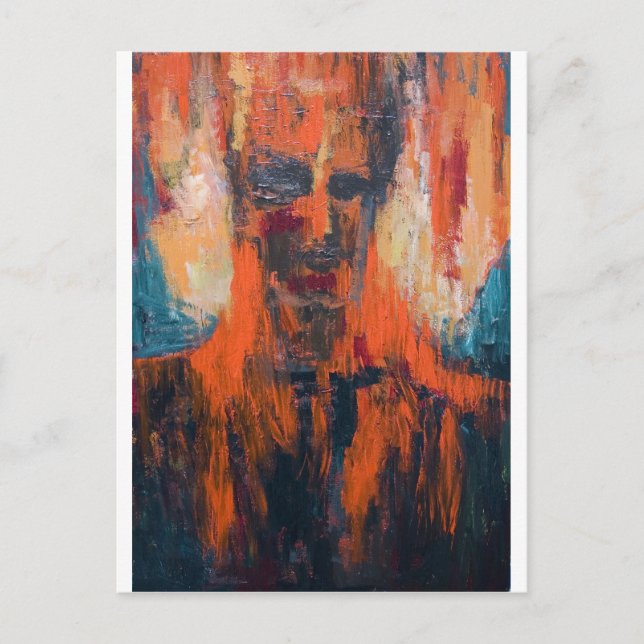 Spontaneous Human Combustion (abstract  portrait) Postcard (Front)