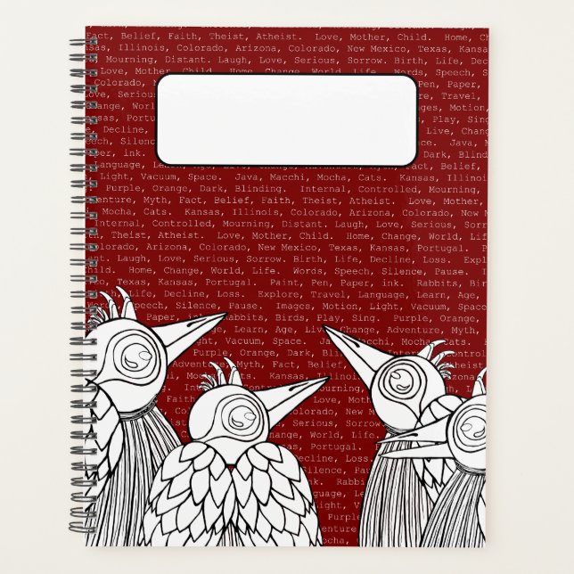 Spontaneous Words & Birds Tote Planner (Front)