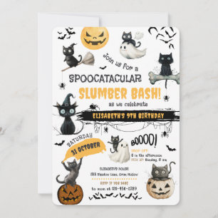 Spoocatacular Slumber Halloween Party Invitation