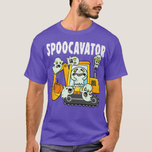 Spoocavator Lazy Halloween Costume Funny Pun Ghost T-Shirt