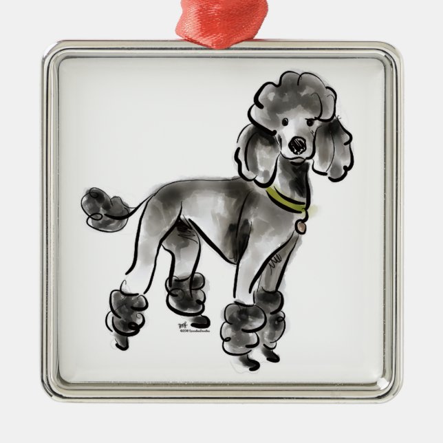SpoodlesDoodles Standard Poodle Square Ornament (Front)
