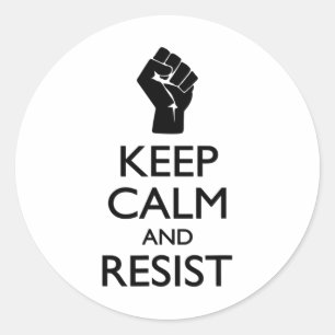 Spoof Keep Calm And Resist Political Symbol Classic Round Sticker