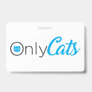 spoof logo, only cats, cute, funny ID badge