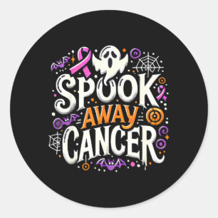 Spook Away Cancer October Halloween Breast Cancer Classic Round Sticker