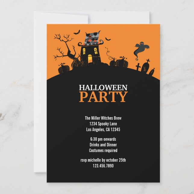 Spook Hill Halloween Party Invitation (Front)
