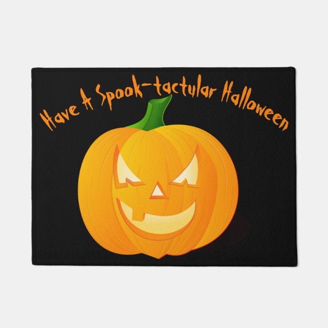 Spook-tactular Jack O'Lantern Halloween Doormat (Front)