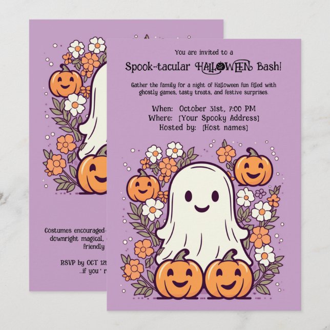Spook-tacular  HALLOWEEN Bash!  Invitation (Front/Back)