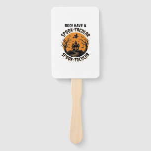 Spook-Tacular Halloween Haunted House Vintage Shir Hand Fan