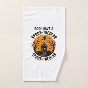 Spook-Tacular Halloween Haunted House Vintage Shir Hand Towel