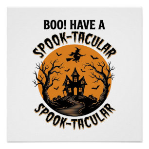 Spook-Tacular Halloween Haunted House Vintage Shir Poster